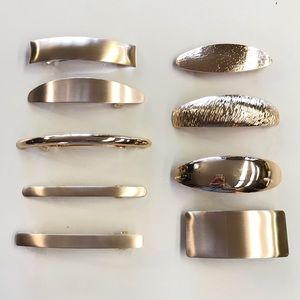 Gold hair clips various finishes